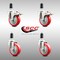Service Caster 4 Inch 316SS Red Poly Swivel 1-1/4 Inch Expanding Stem Caster Lock Brake, 2PK SS316TTLEX20S414-PPUB-RED-2-S-2-114 - alternate 5